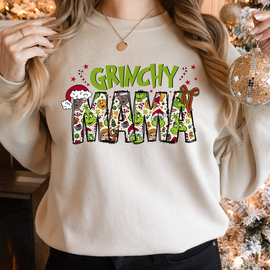 Beige Grinchy Mama Sweatshirt