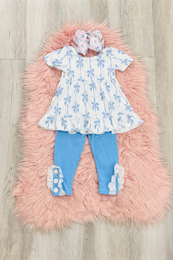 Blue Coquette Pant Set