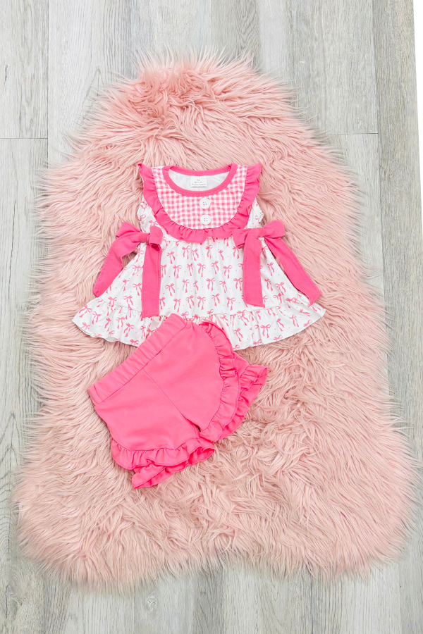 Pink Bow Short Set