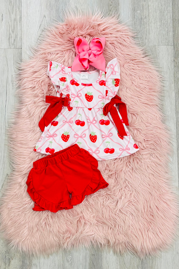 Strawberry Coquette Short Set