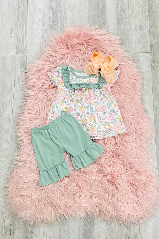 Sage Floral Short Set