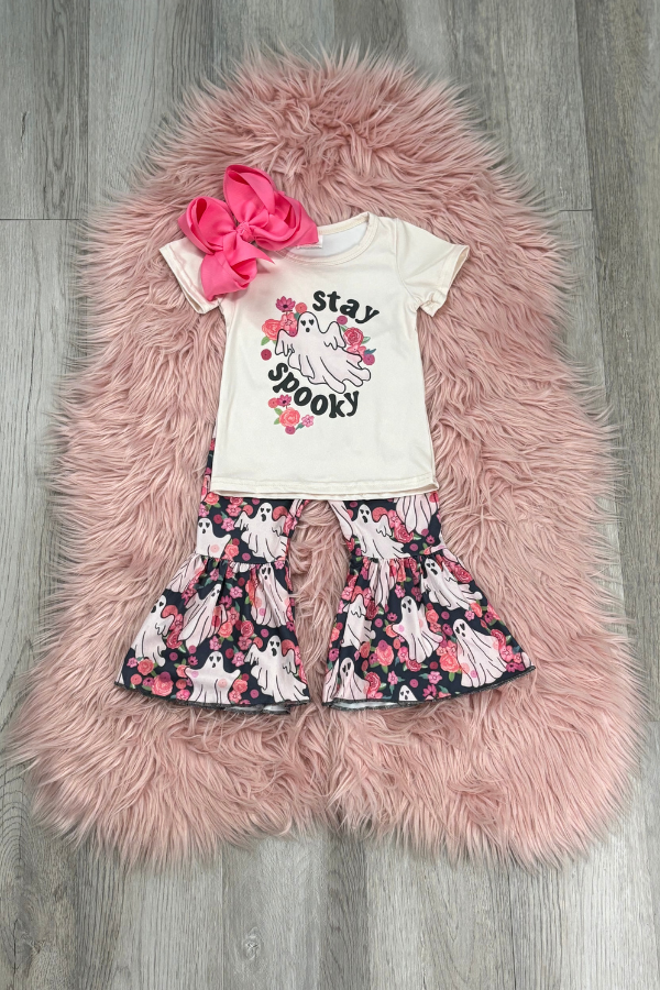 Stay Spooky Floral Bell Pant Set