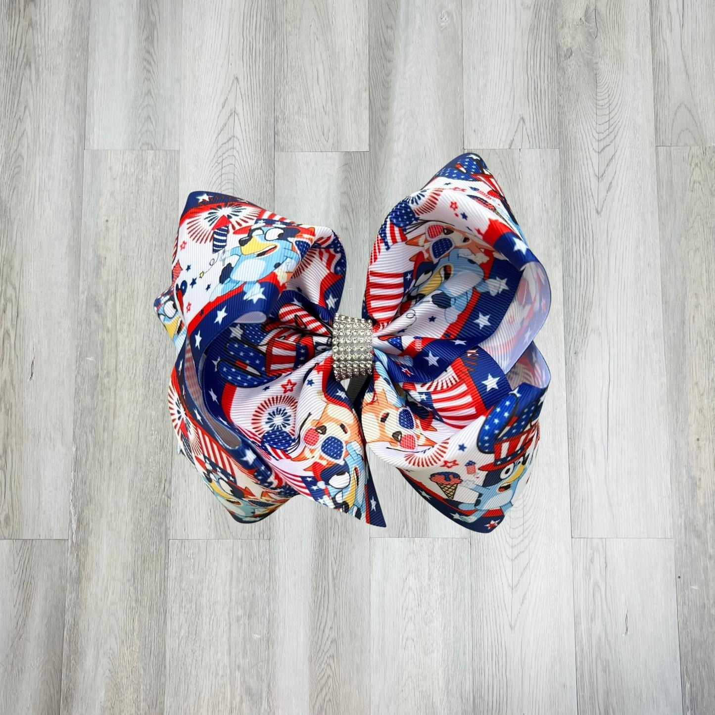 Blue Dog Patriotic Bow