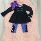 Purple & Black Cat Pant Set