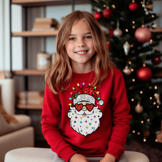 Mama & Me-Vintage Santa Lights Sweatshirt