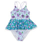 Purple & Turquoise Floral Swimsuit