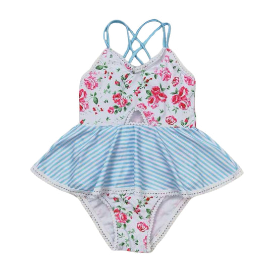 Blue & Pink Floral Swim